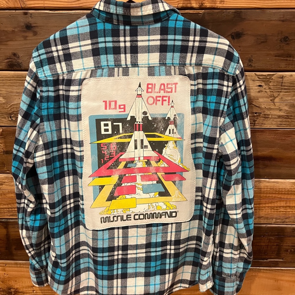 Atari Missile Command One-of-a-Kind MadAndie Custom American Eagle Flannel - L